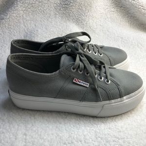SUPERGA PLATFORM GREY SNEAKERS SIZE 9.5